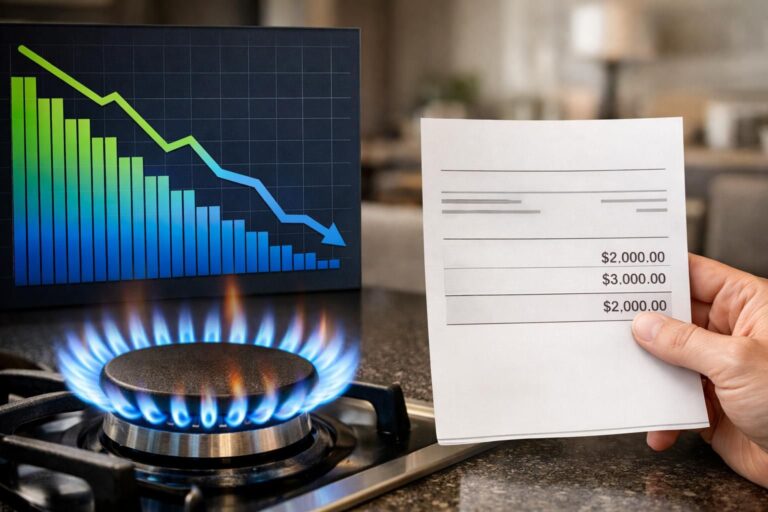 Proč cena plynu klesá, ale vaše měsíční faktura zůstává stejná