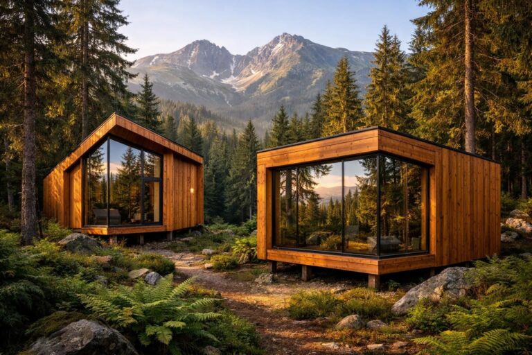 Unikátní dřevěné chatky pro spaní v lese v Krkonoších