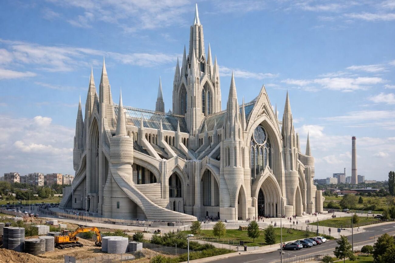 šílený projekt největšího kostela na světě tištěného 3d tiskem v neratovicích